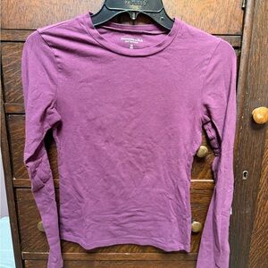 Abercrombie & Fitch Long Sleeve Crewneck Top - Plum